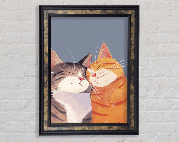 Two Cats Love Embrace