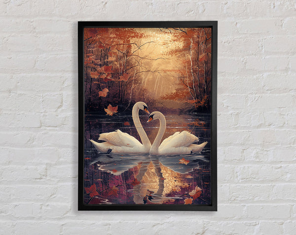 Two Swans On.A Lake