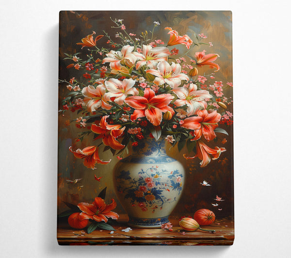 Vase Of Orange Flowers