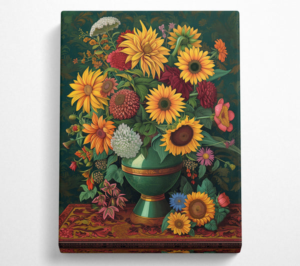 Vase Of Vibrant Flowers