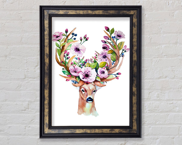 Watercolour Flower Stag