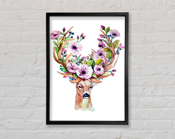 Watercolour Flower Stag