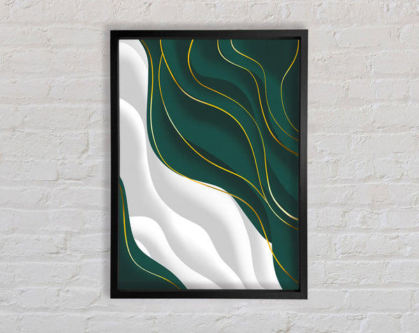 Wavy Green And Gold Lines