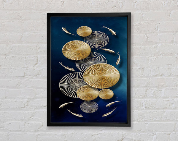 Wheel Circles In Gold With Fish