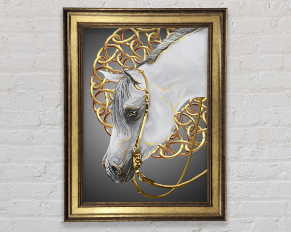 White Horse With Gold Chains