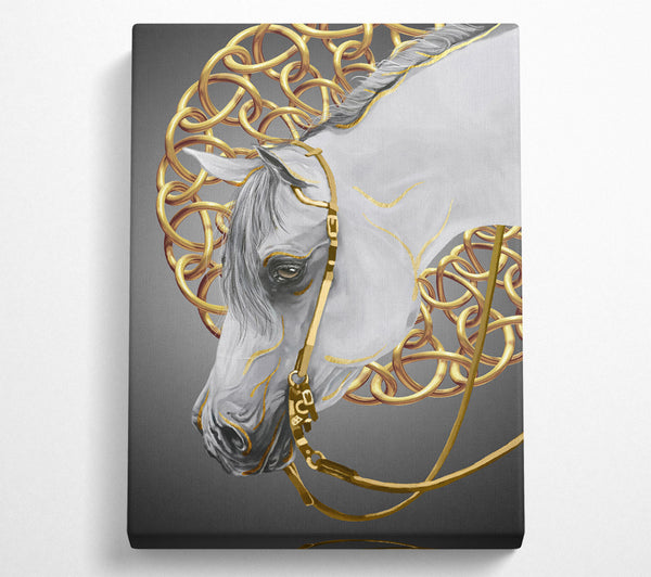 White Horse With Gold Chains