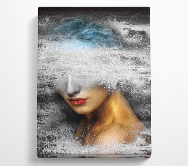 Womans Face In The Sea