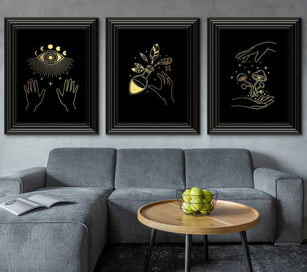 Line Art Mystical Black and Gold