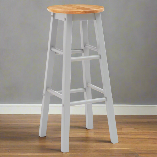 Chester Natural and Grey Wood Bar Stool