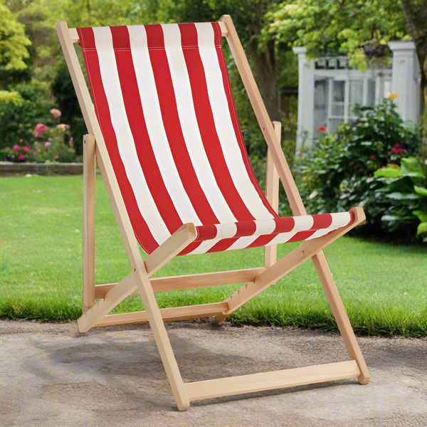 White and Red Adirondack Chair