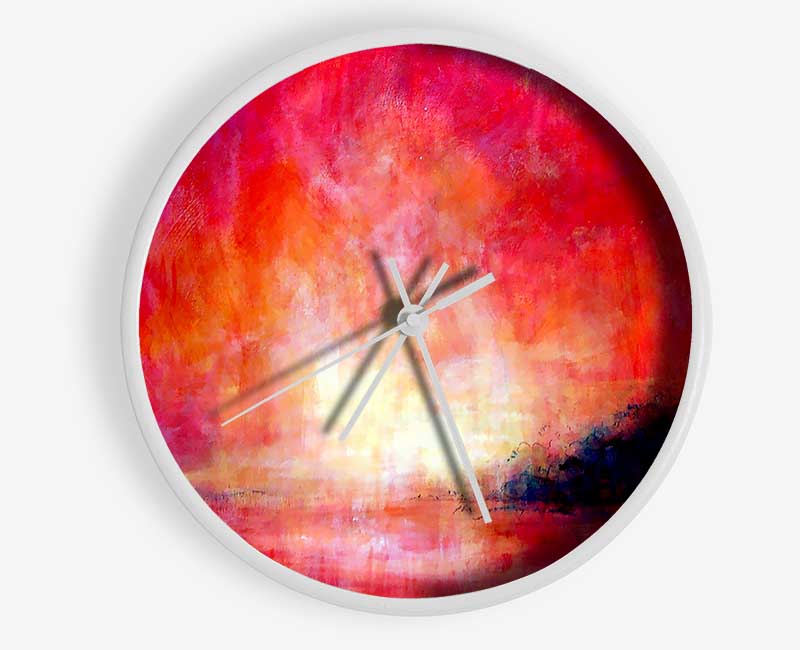 Abstract Pink River Clock - Wallart-Direct UK