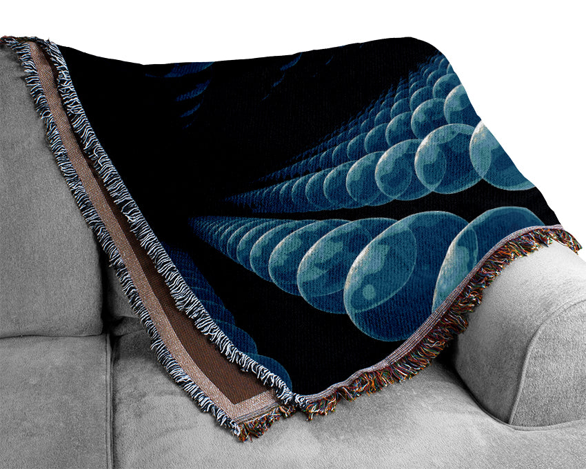 Alien Life Pods Blue Woven Blanket