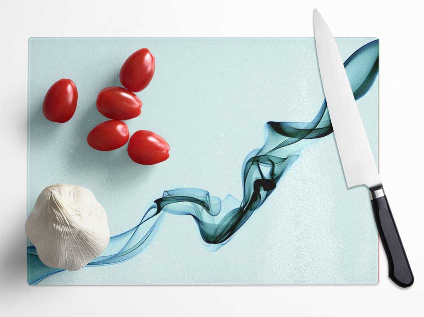 Baby Blue Silk Glass Chopping Board