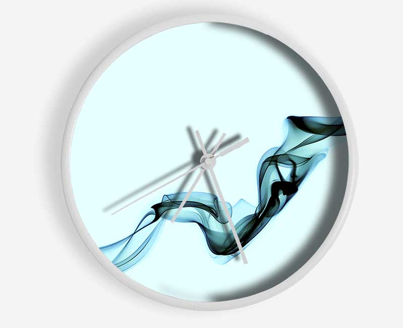 Baby Blue Silk Clock - Wallart-Direct UK