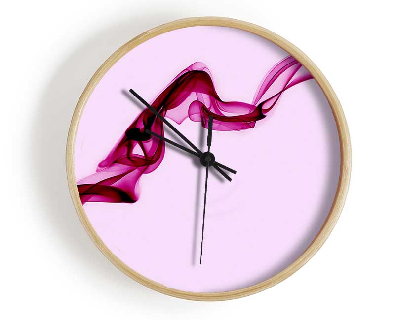 Baby Pink Silk Clock - Wallart-Direct UK