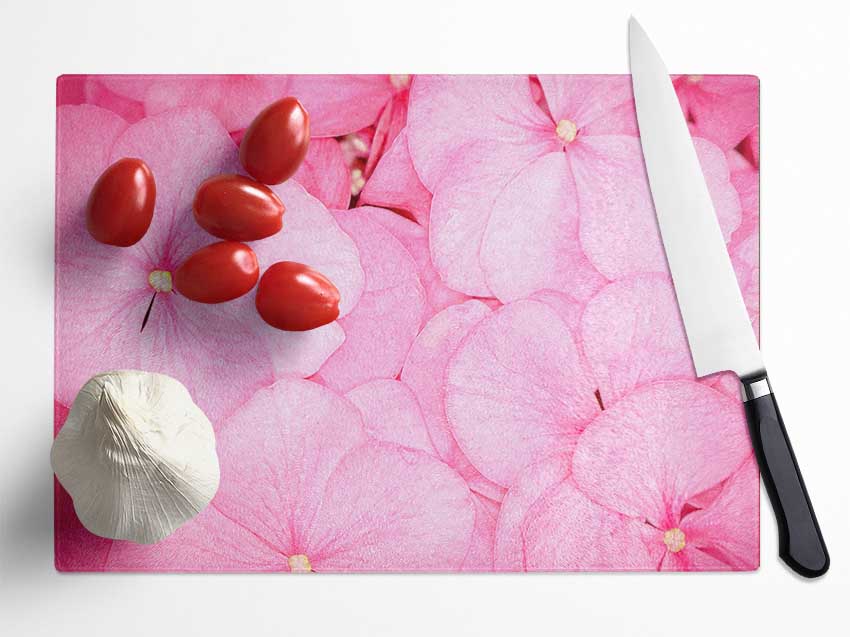 Bed Of Petals Glass Chopping Board