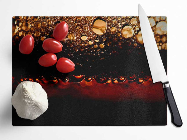 Black Beer Bubbles Glass Chopping Board