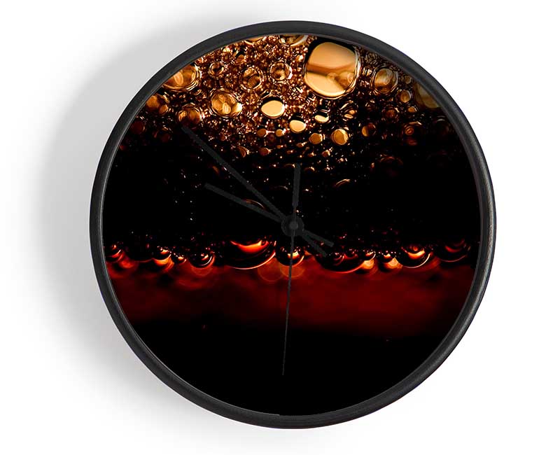 Black Beer Bubbles Clock - Wallart-Direct UK