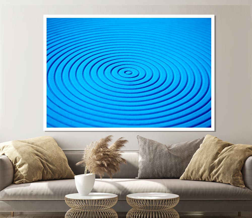 Blue Crop Circle Print Poster Wall Art