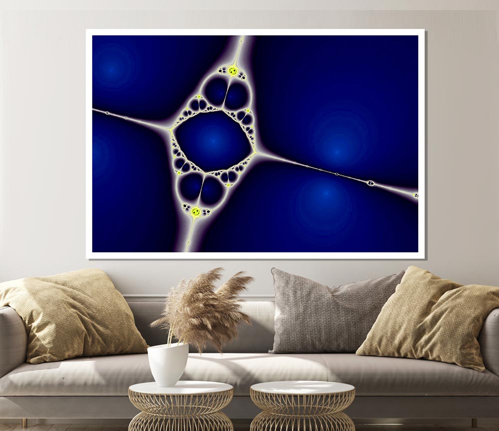 Blue Diamond Print Poster Wall Art