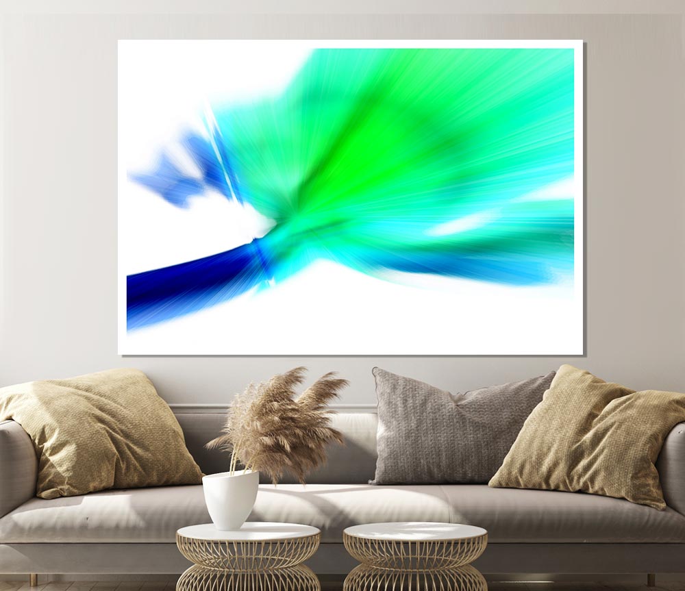 Blue Green Celebration Print Poster Wall Art