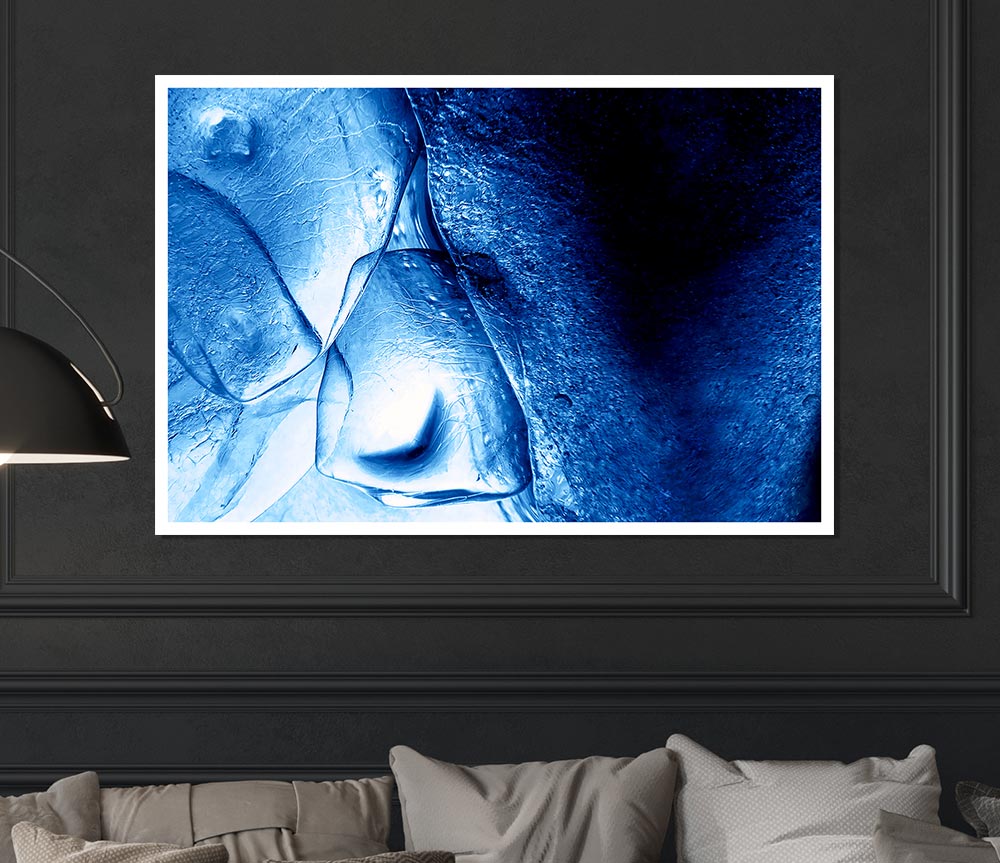 Blue Ice Print Poster Wall Art