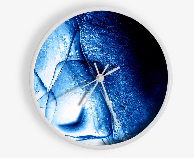 Blue Ice Clock - Wallart-Direct UK