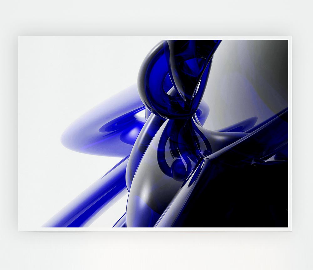 Blue Liquid Twist Print Poster Wall Art