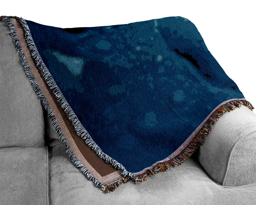 Blue Liquid Woven Blanket