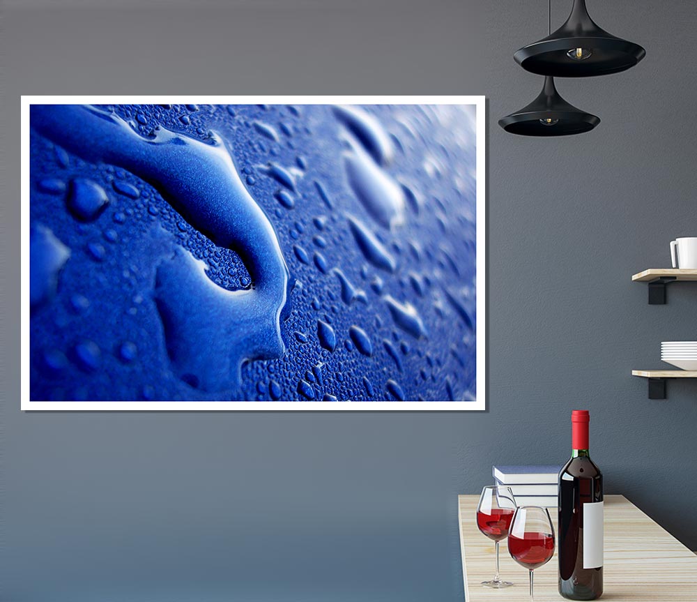 Blue Liquid Print Poster Wall Art