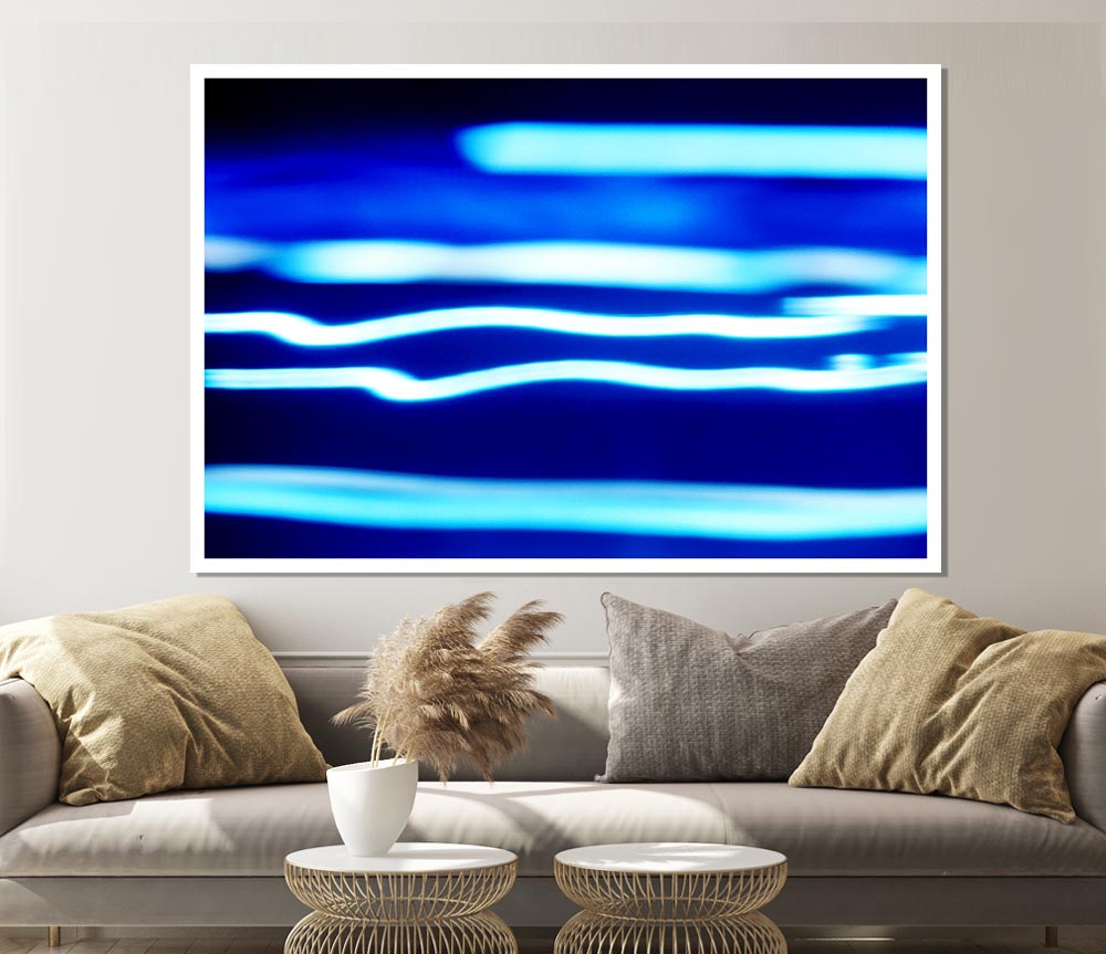 Blue Ripples Of Light Print Poster Wall Art