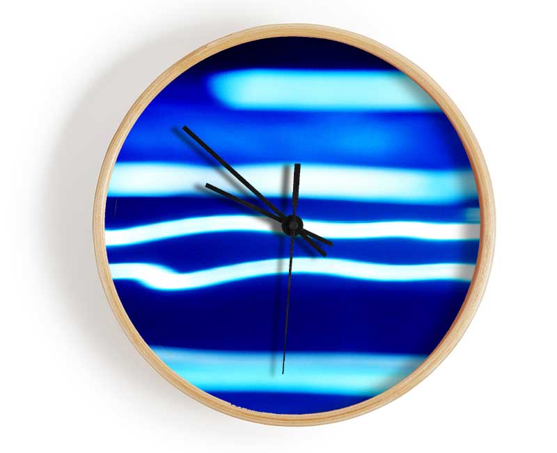 Blue Ripples Of Light Clock - Wallart-Direct UK