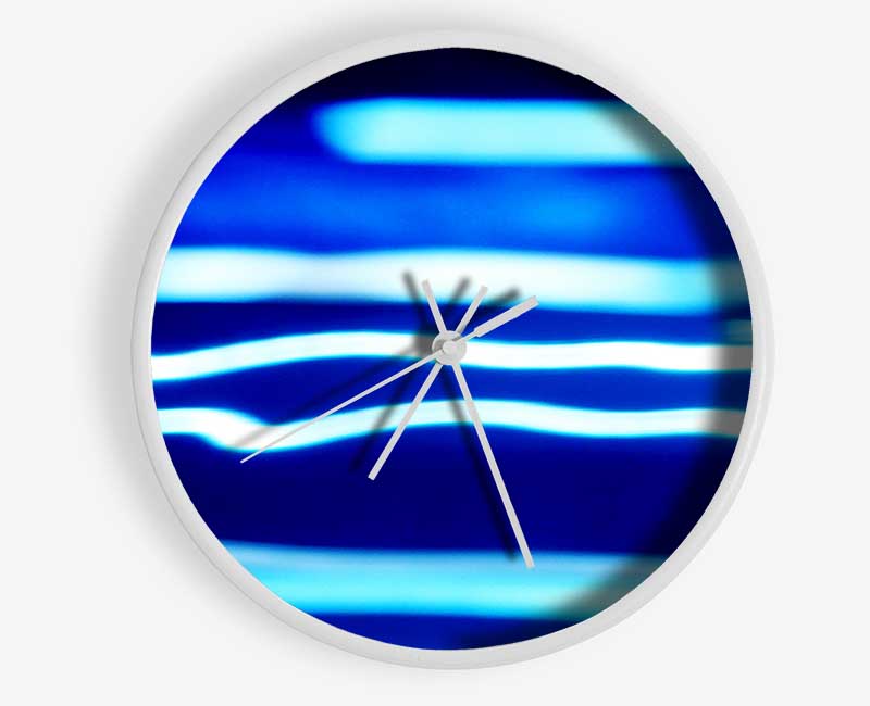 Blue Ripples Of Light Clock - Wallart-Direct UK