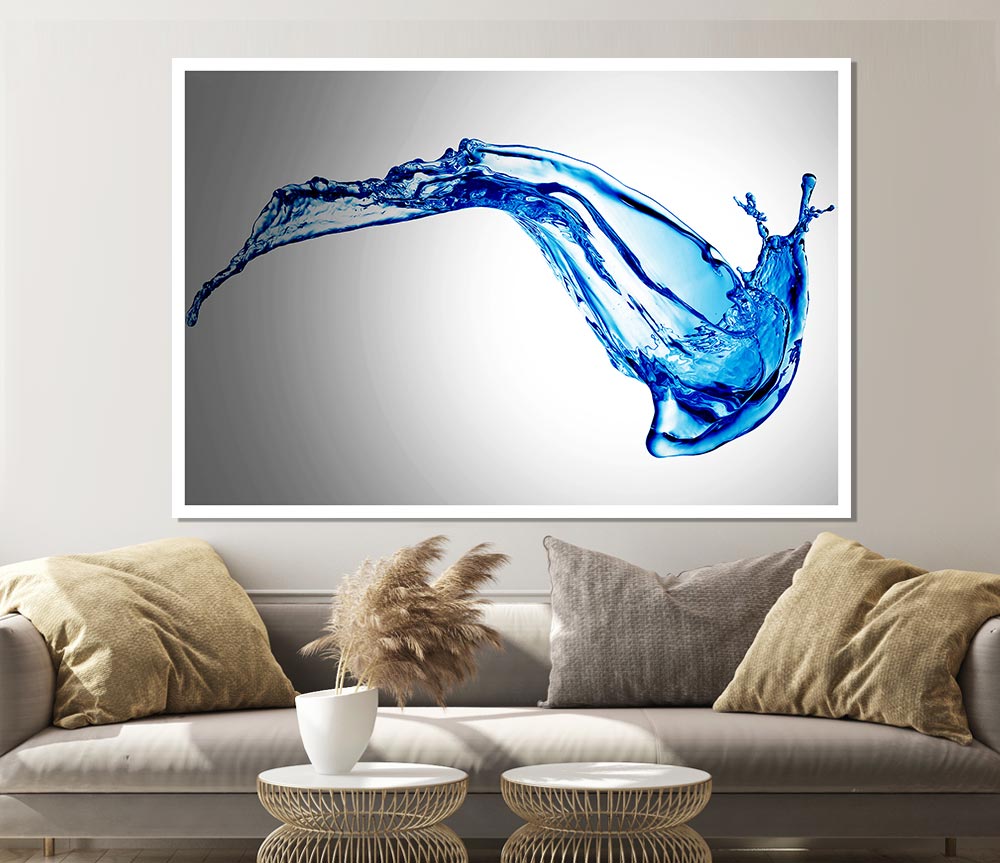 Blue Splash Motion Print Poster Wall Art