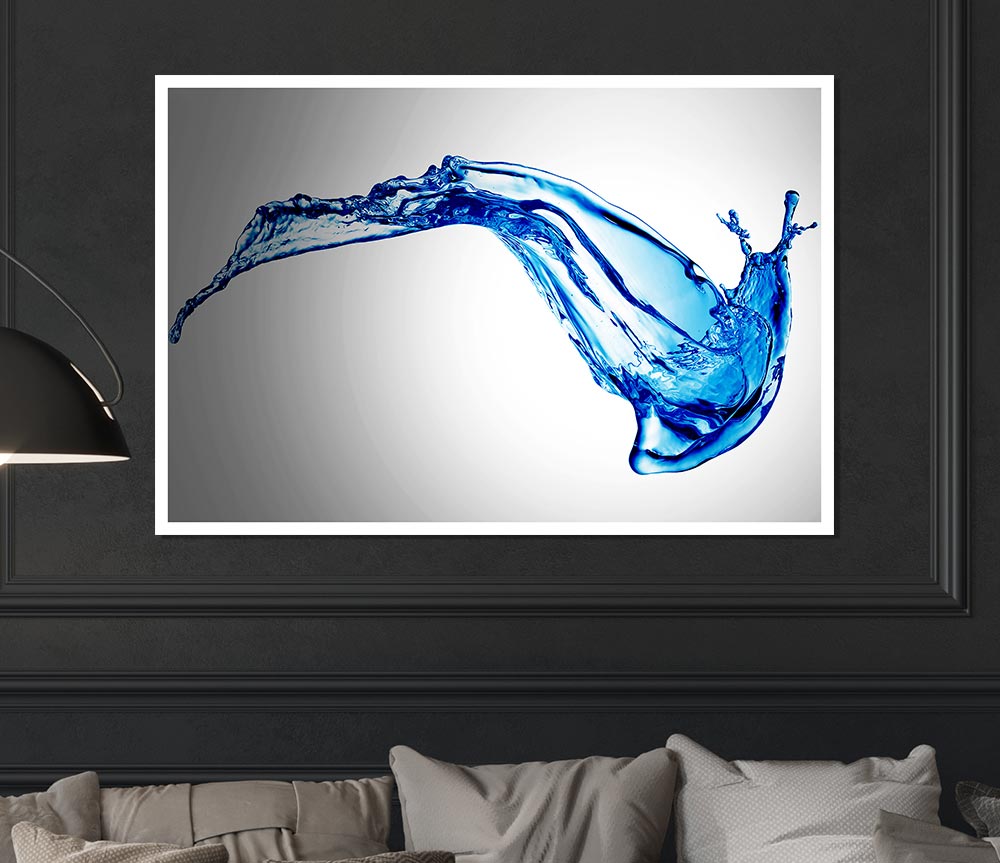 Blue Splash Motion Print Poster Wall Art