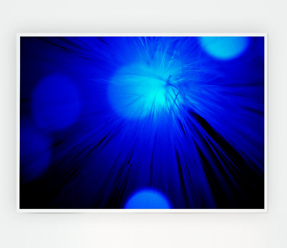 Blue Spot Lights Print Poster Wall Art