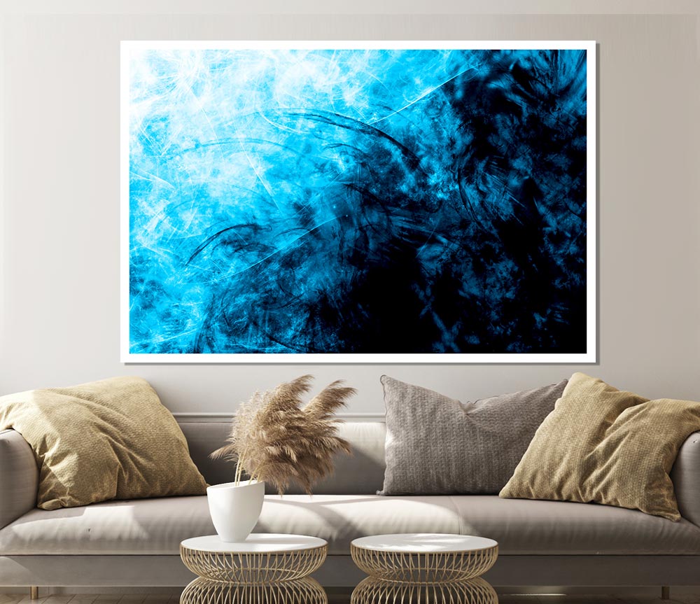 Blue Storm Print Poster Wall Art