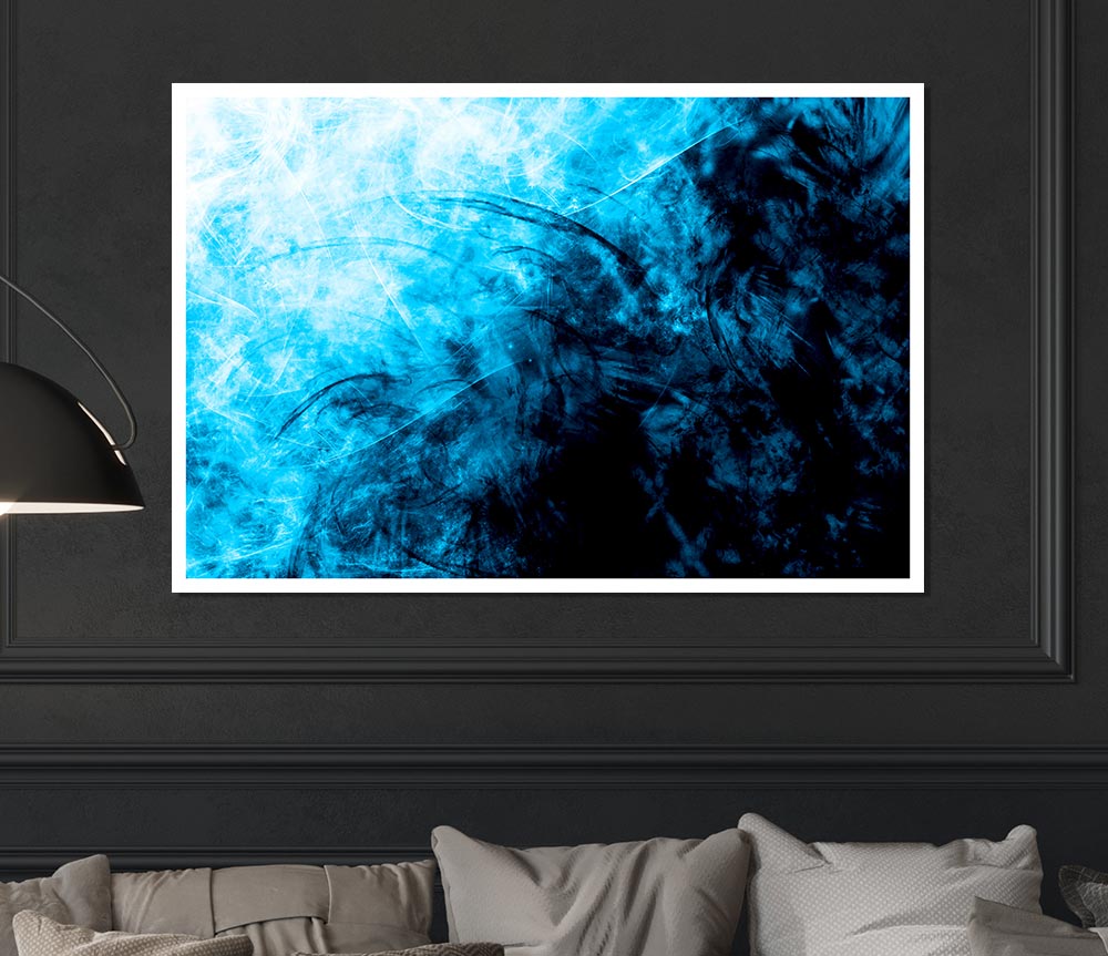 Blue Storm Print Poster Wall Art