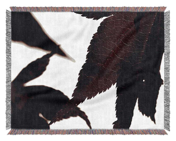 Brown Autumn Leaf Woven Blanket