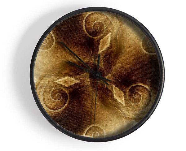 Caramel Swirls Clock - Wallart-Direct UK