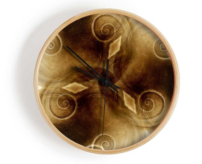 Caramel Swirls Clock - Wallart-Direct UK