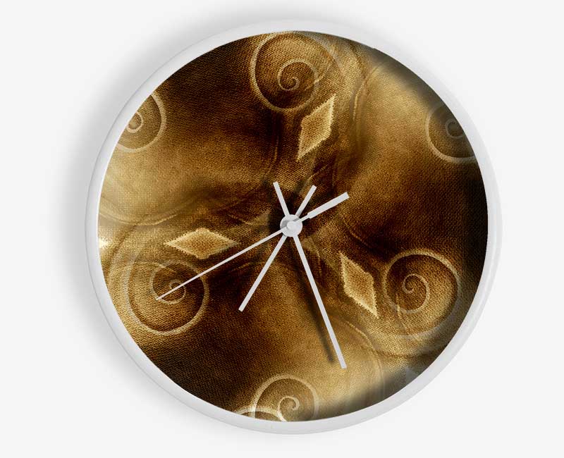 Caramel Swirls Clock - Wallart-Direct UK