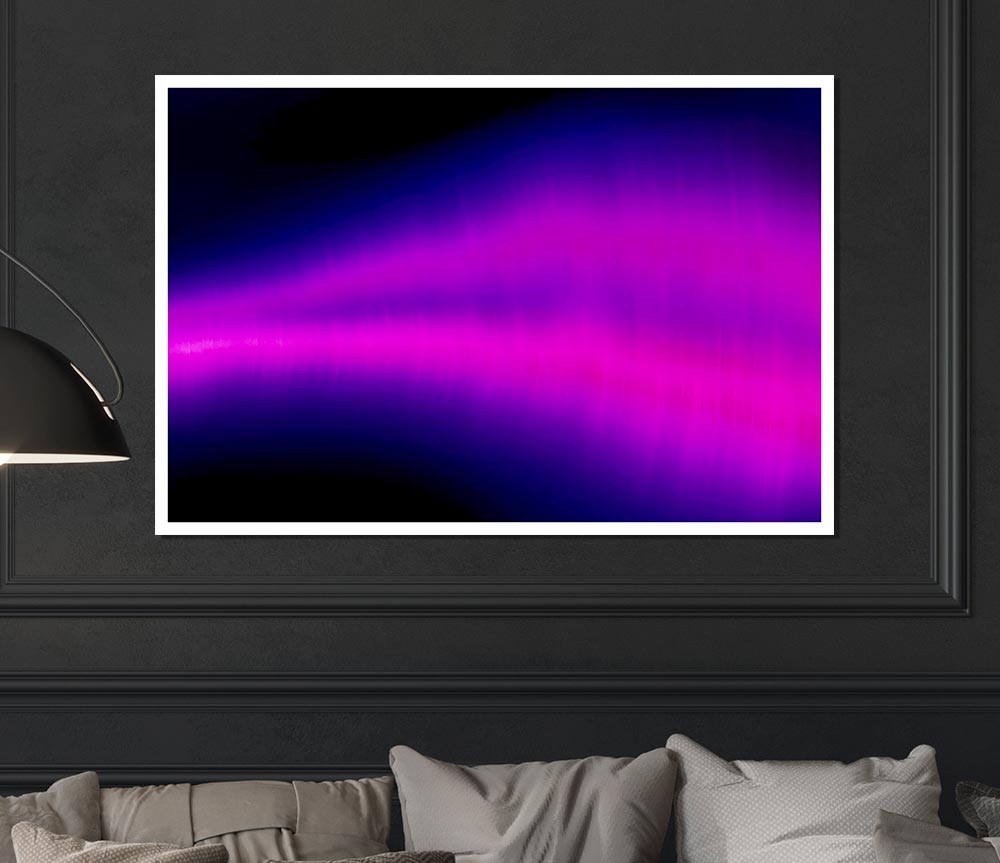 Cerise Sound Wave Print Poster Wall Art