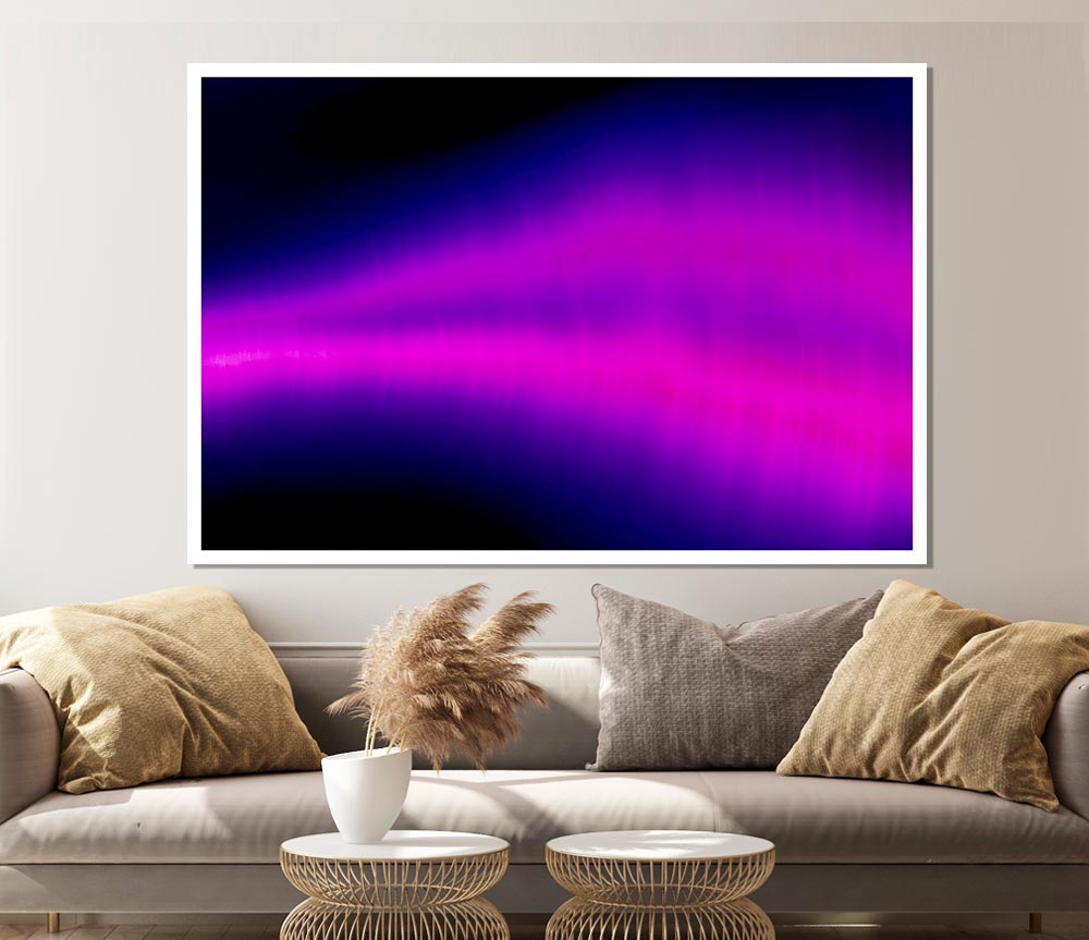 Cerise Sound Wave Print Poster Wall Art