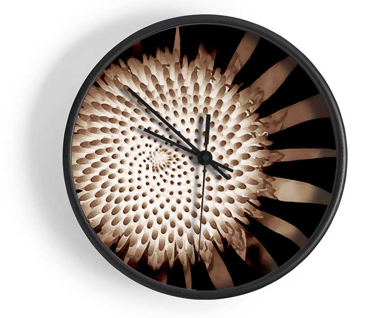 Chocolate Daisy Centre Clock - Wallart-Direct UK