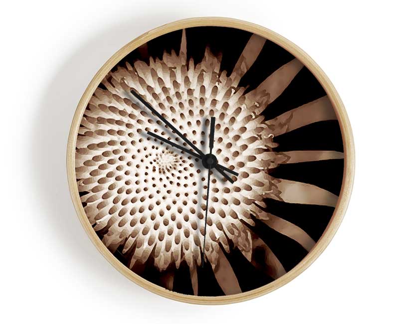 Chocolate Daisy Centre Clock - Wallart-Direct UK