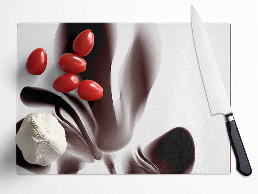 Chocolate Petals Glass Chopping Board