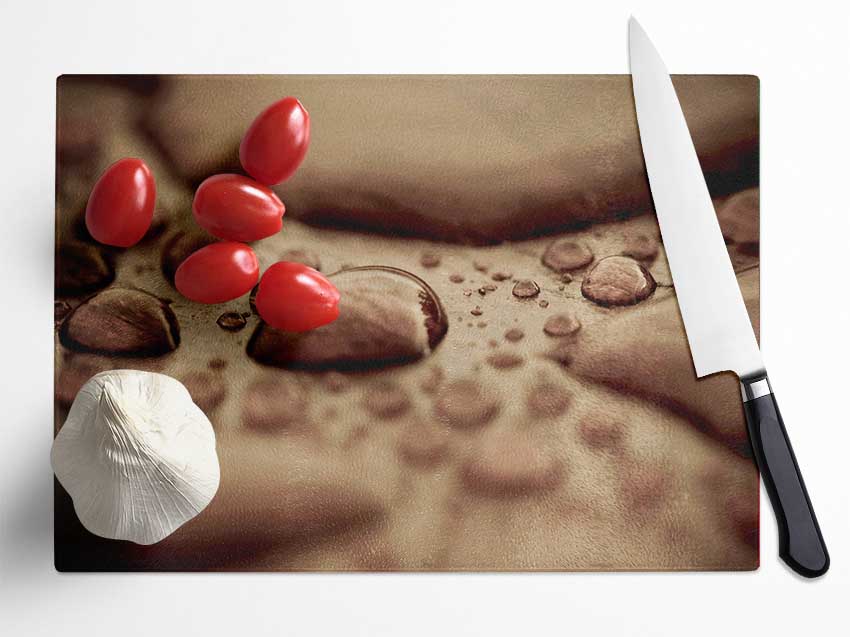 Chocolate Raindrop Glass Chopping Board