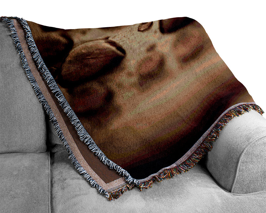 Chocolate Raindrop Woven Blanket