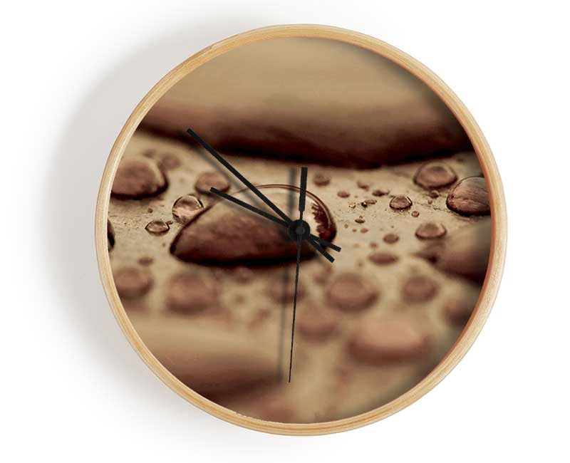 Chocolate Raindrop Clock - Wallart-Direct UK